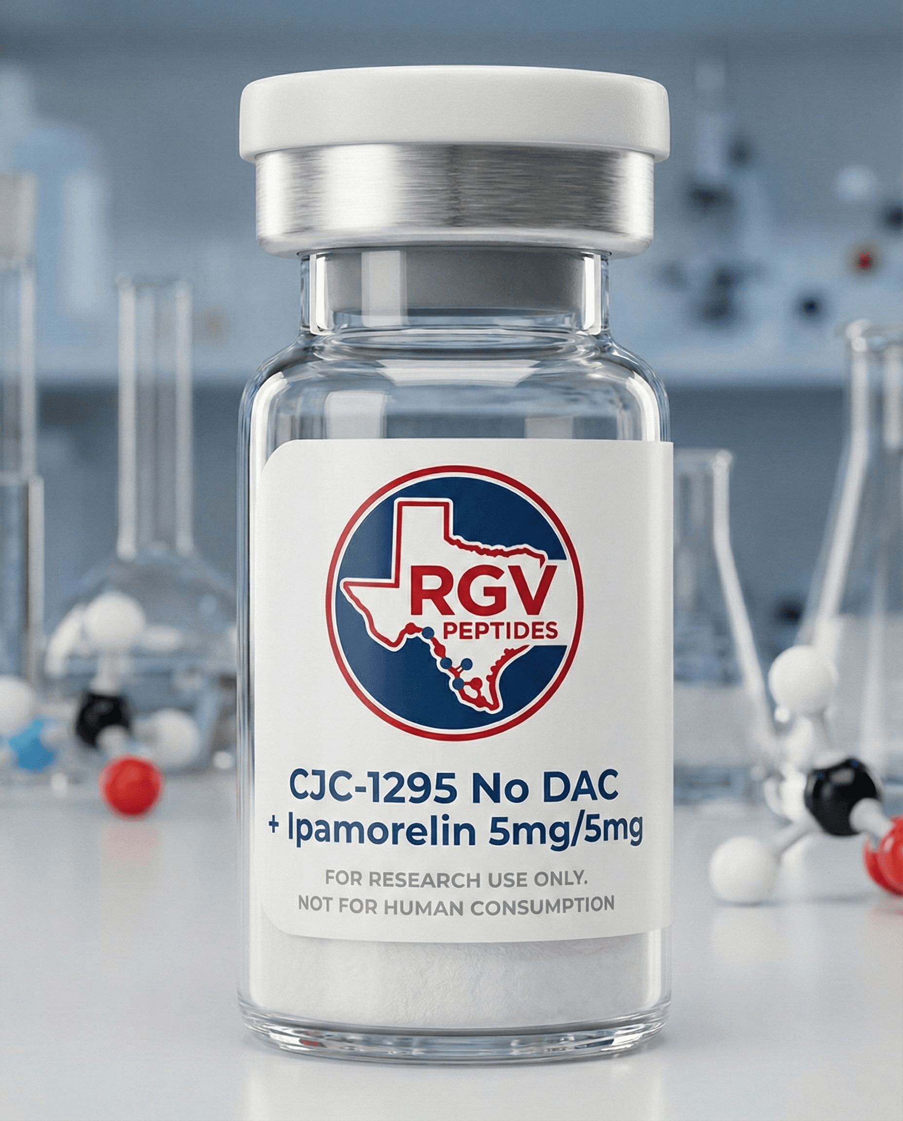 CJC-1295 No DAC / Ipamorelin - Research peptide vial
